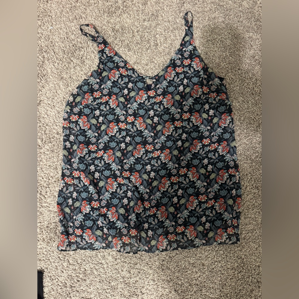 CAbi Floral Skirt Set in Blue and Red